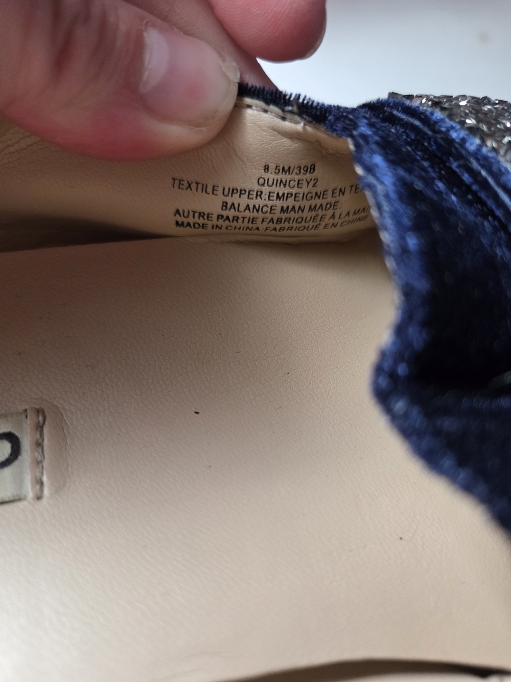 Karl Lagerfeld Navy Velvet Crystal-Trim Loafers - Picture 3 of 4